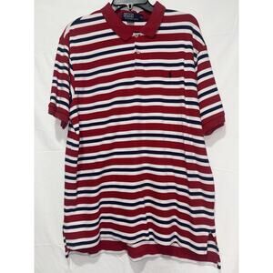 Ralph Lauren Men's Polo Shirt Size XL Red White Blue Striped